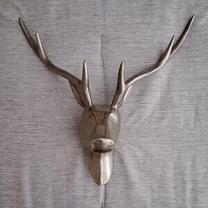Pottery Barn Silver Steel Deer Head Wall Mount